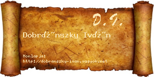 Dobránszky Iván névjegykártya